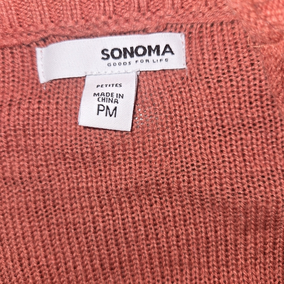 Sonoma Women's Cardigan Sweater - Warm Rust Size Medium - Picture 7 of 8